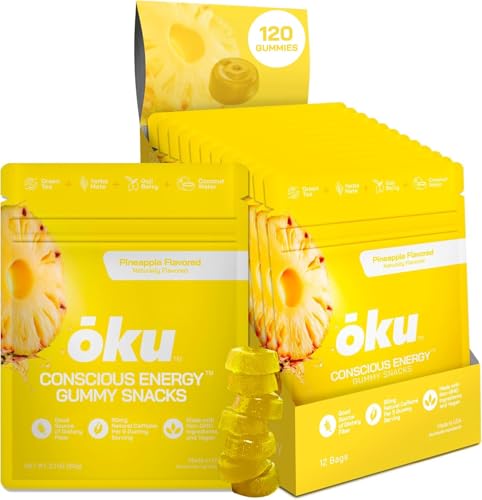 OKU ōku Energy Chews pineapple bag closeup for on-the-go energy