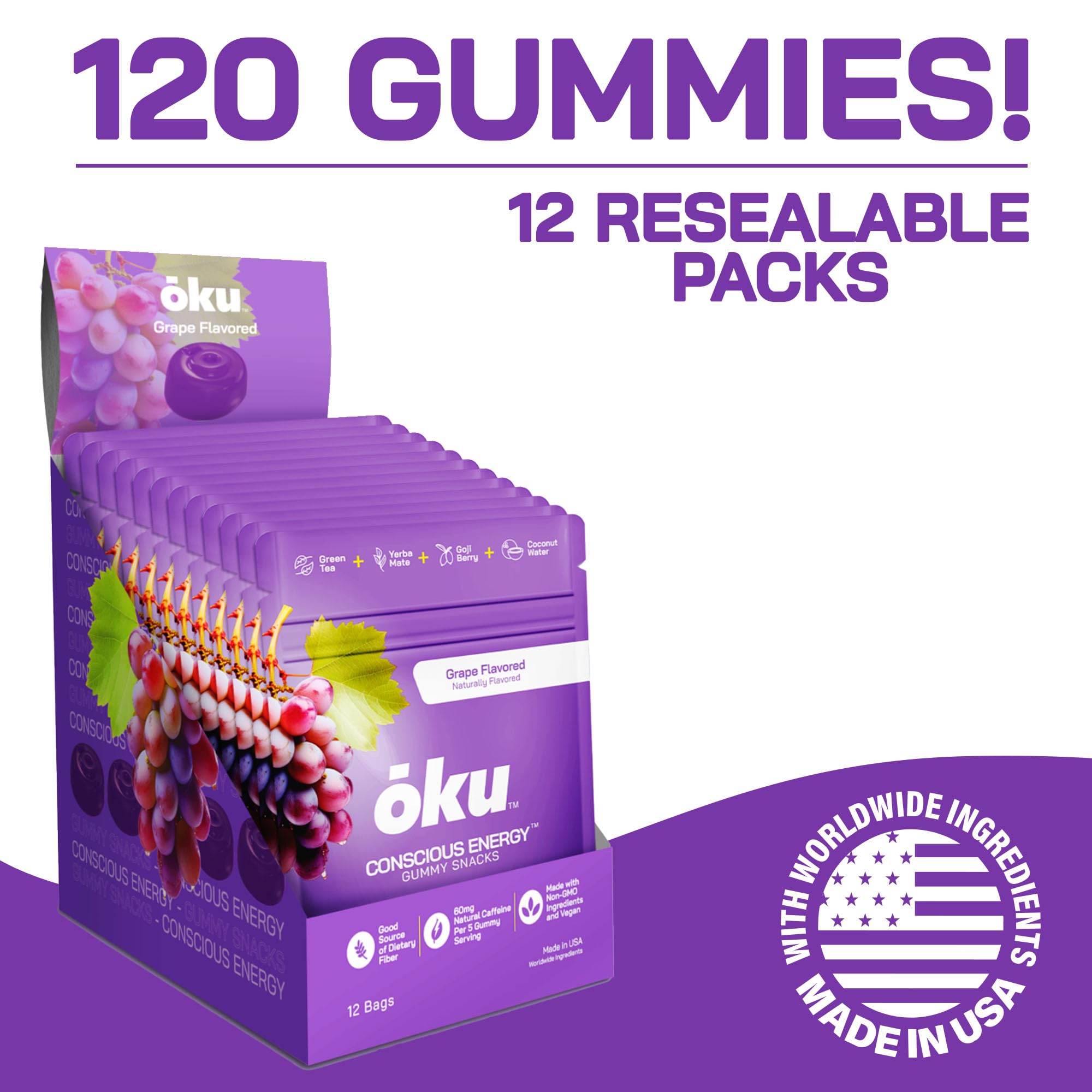 OKU ōku Energy Chews vegan gelatin-free texture and clean ingredients.