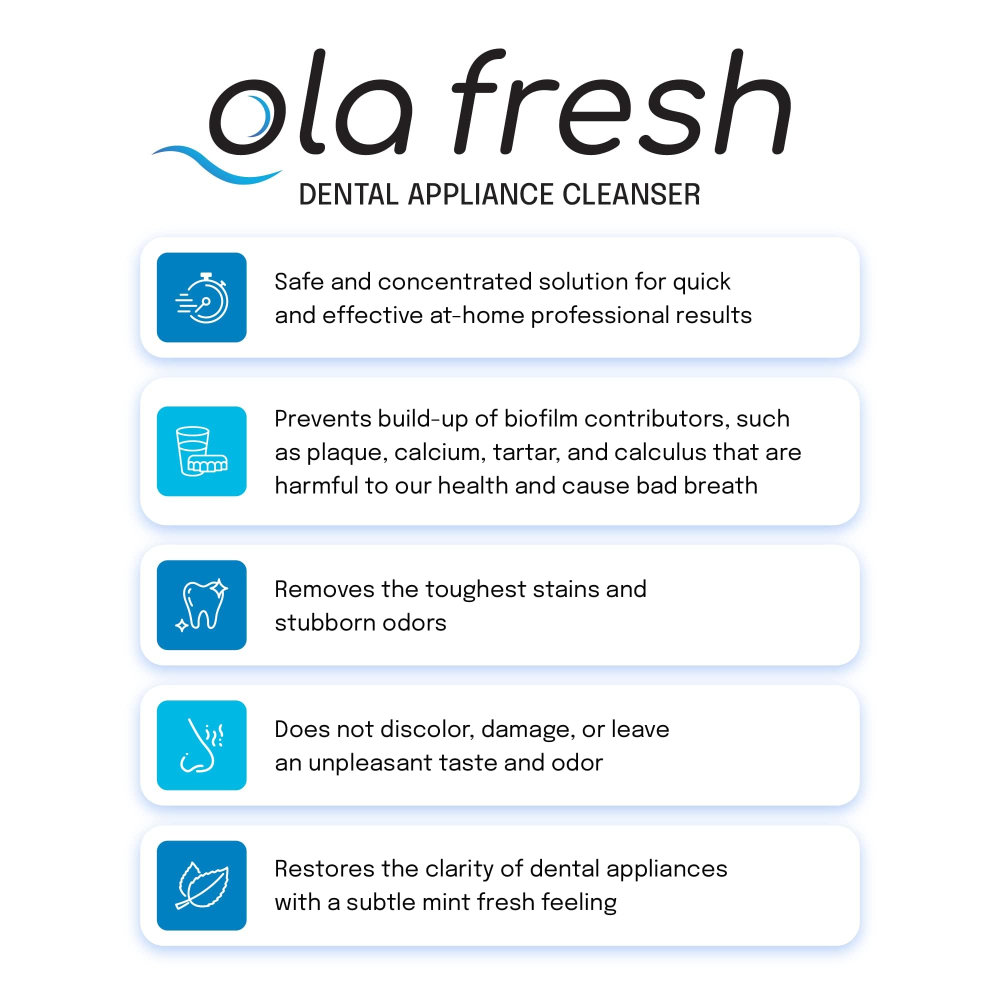 Single packet of Ola Fresh mint essence dental cleanser