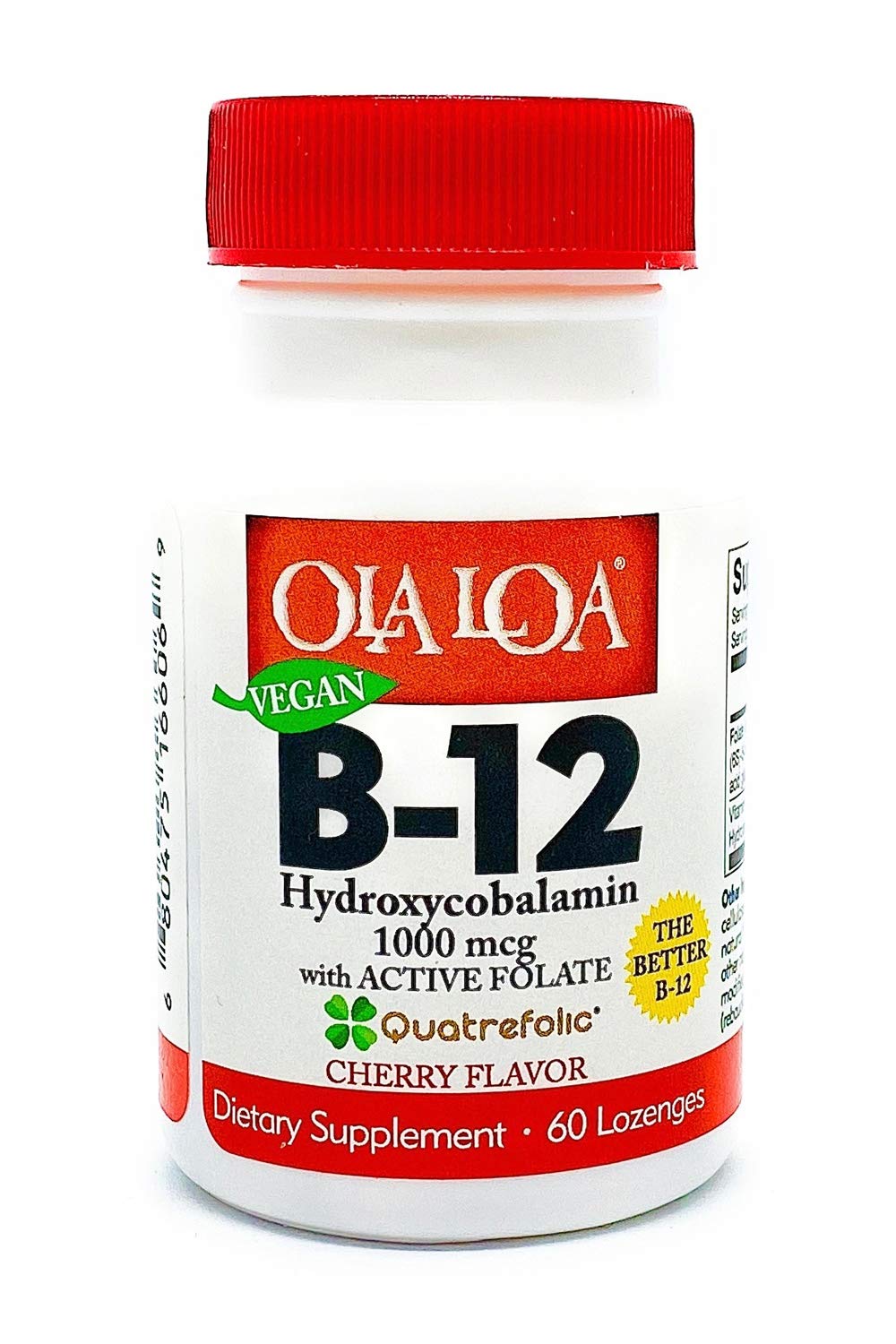 Ola Loa B12 Sublingual Cherry bottle with 60 tablets