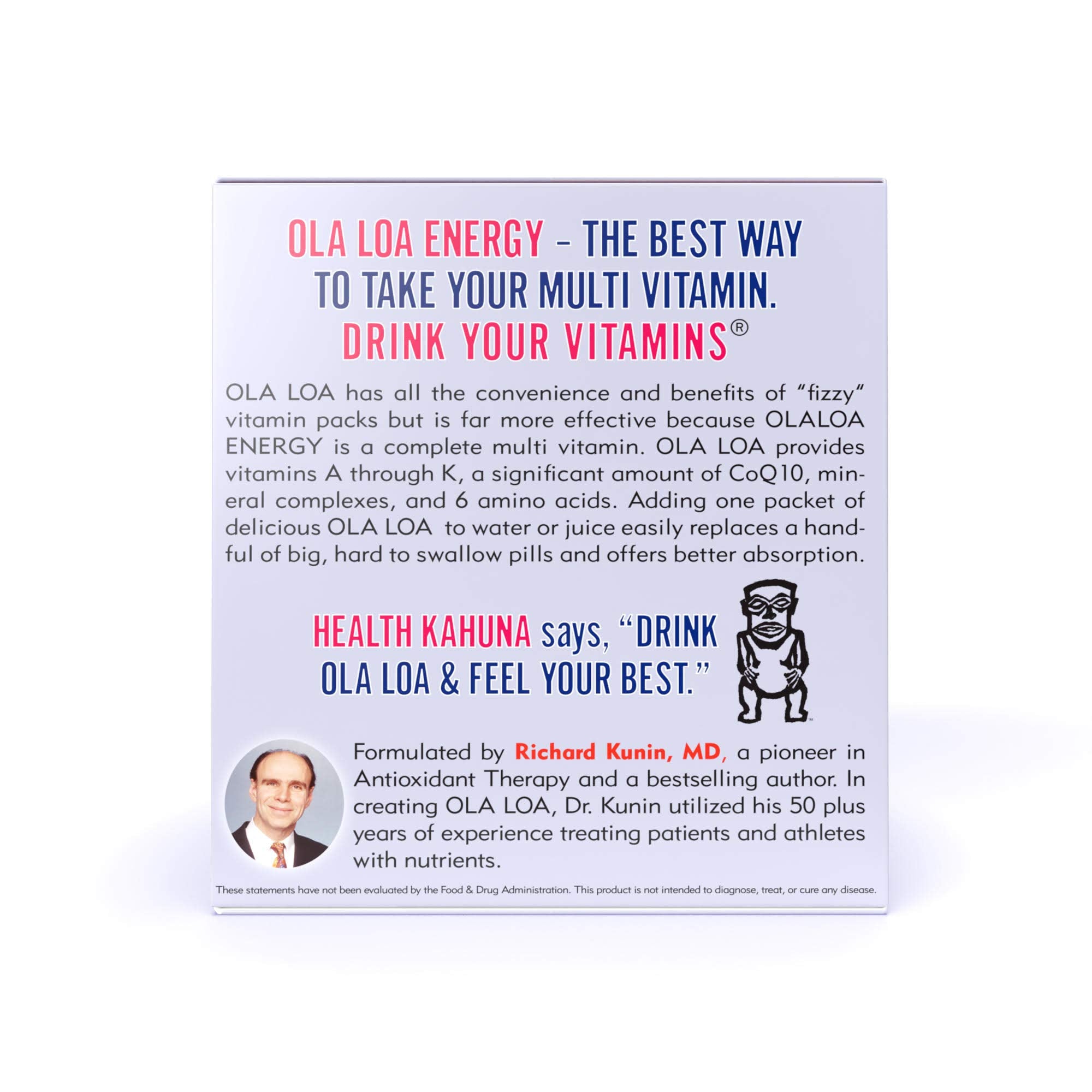 Side view of Ola Loa Energy Cran-Raspberry packaging