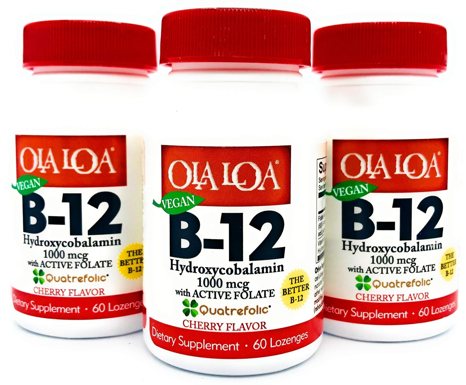 Vegan formula B12 sublingual cherry for energy support