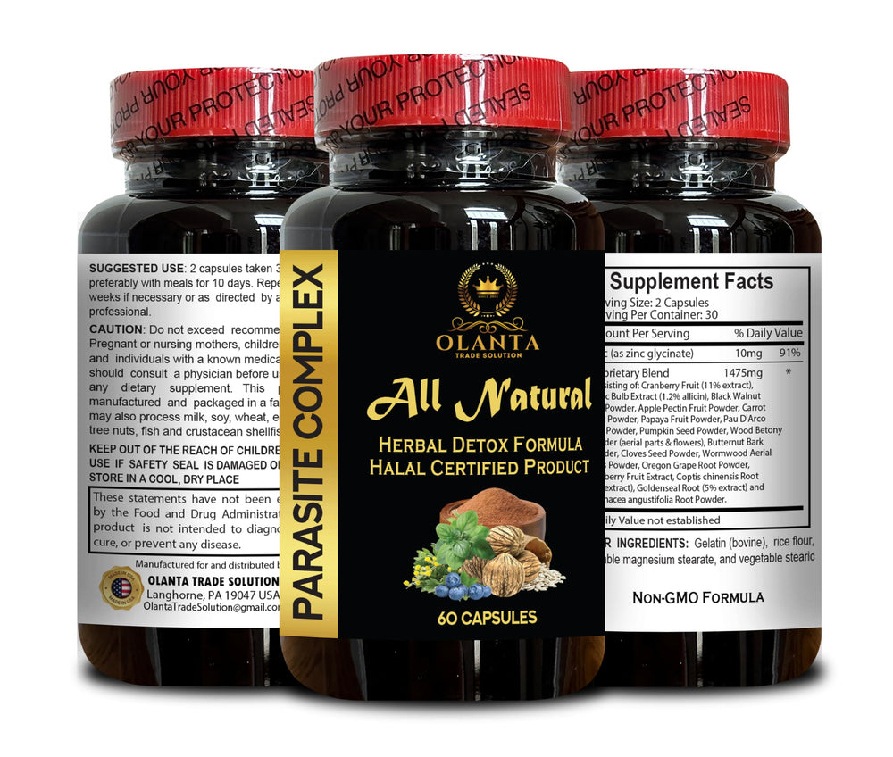 Capsules count 60 per bottle for OLANTA Parasite Complex
