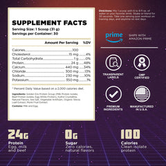 Vintage Brawn label close-up emphasizes premium protein isolates from eggs, milk, beef.