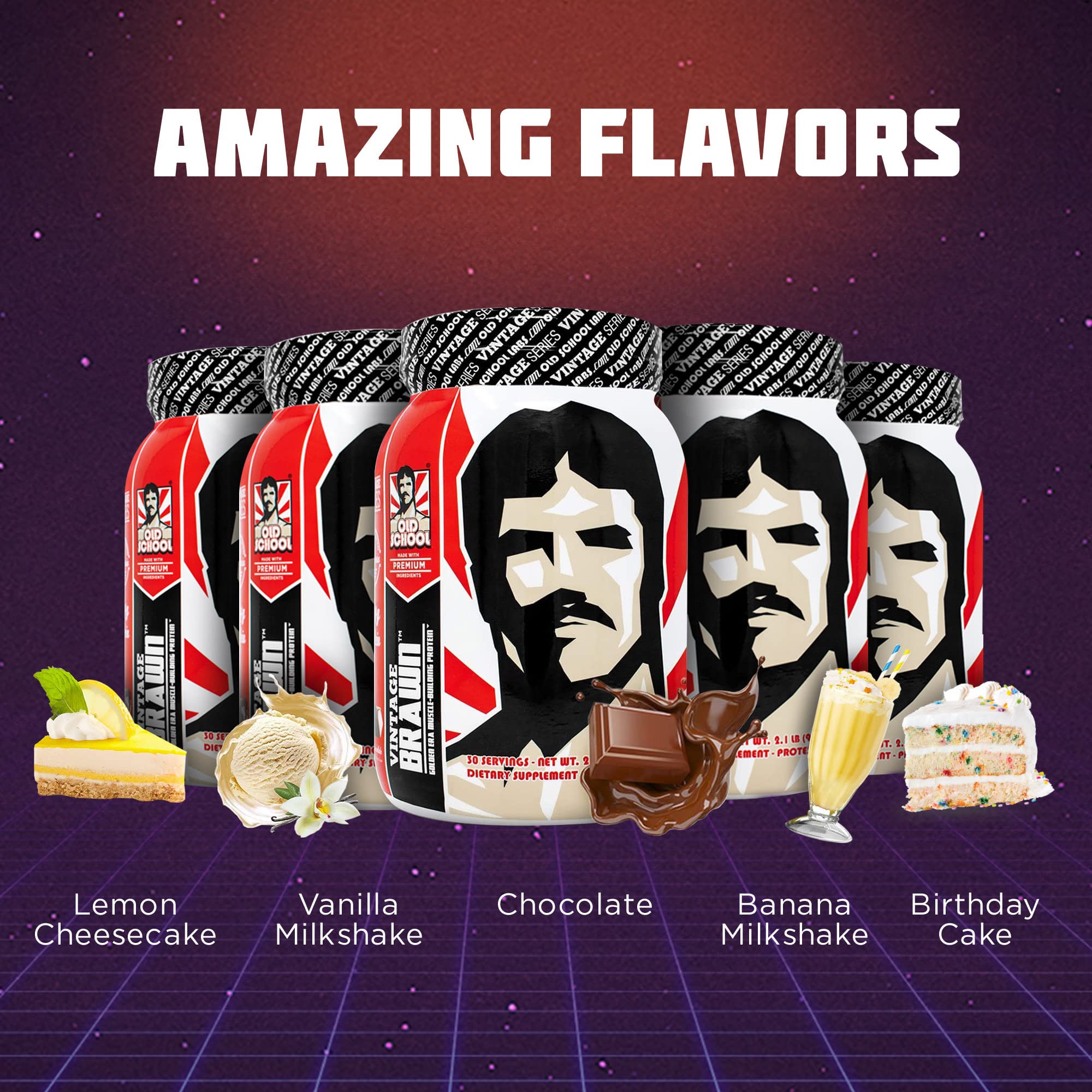 Vintage Brawn post-workout setup with shake and water demonstrates usage.