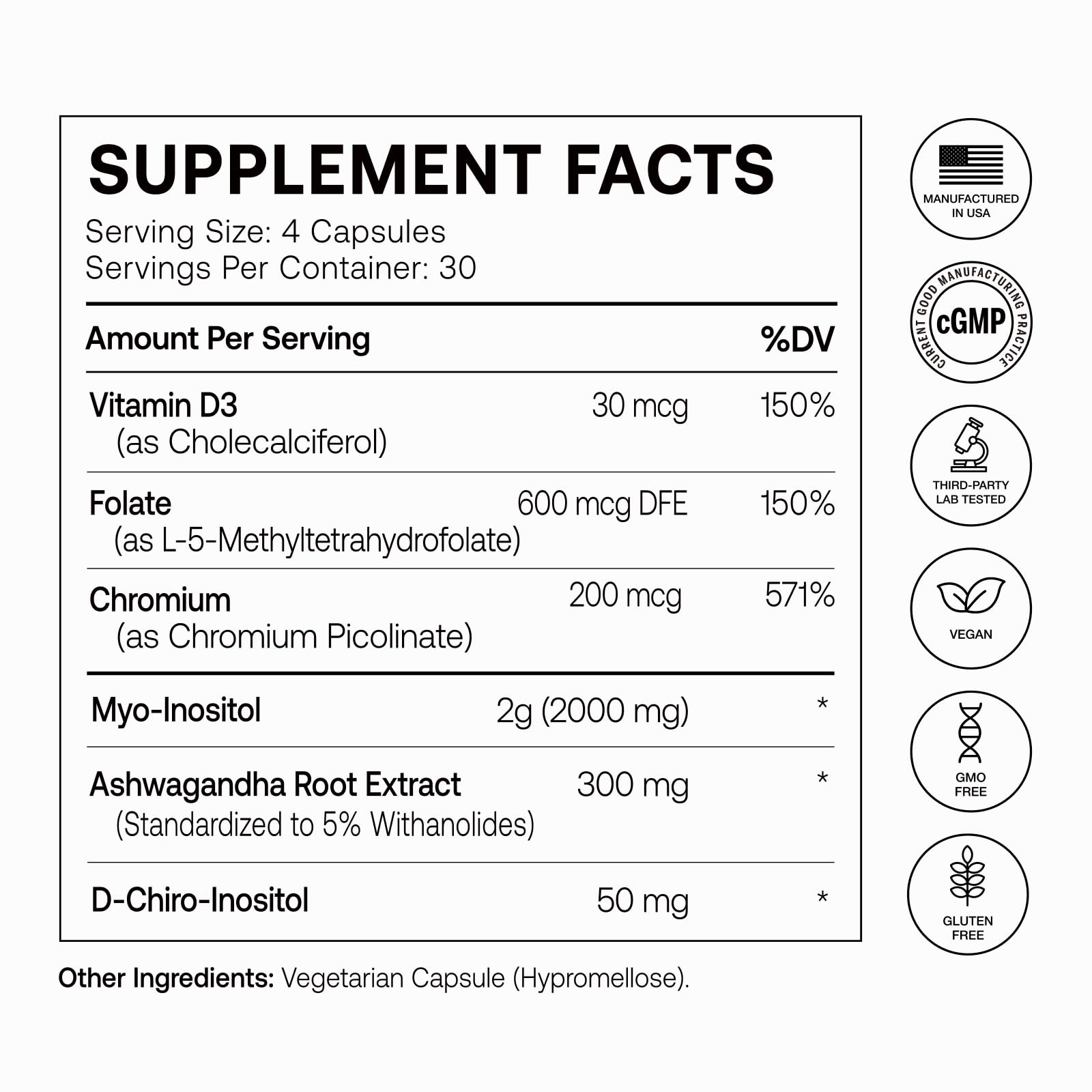 Olenphogy open bottle with four capsules representing daily dose
