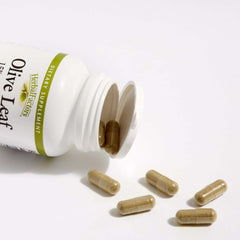 Oleuropein-standardized olive leaf extract bottle and label