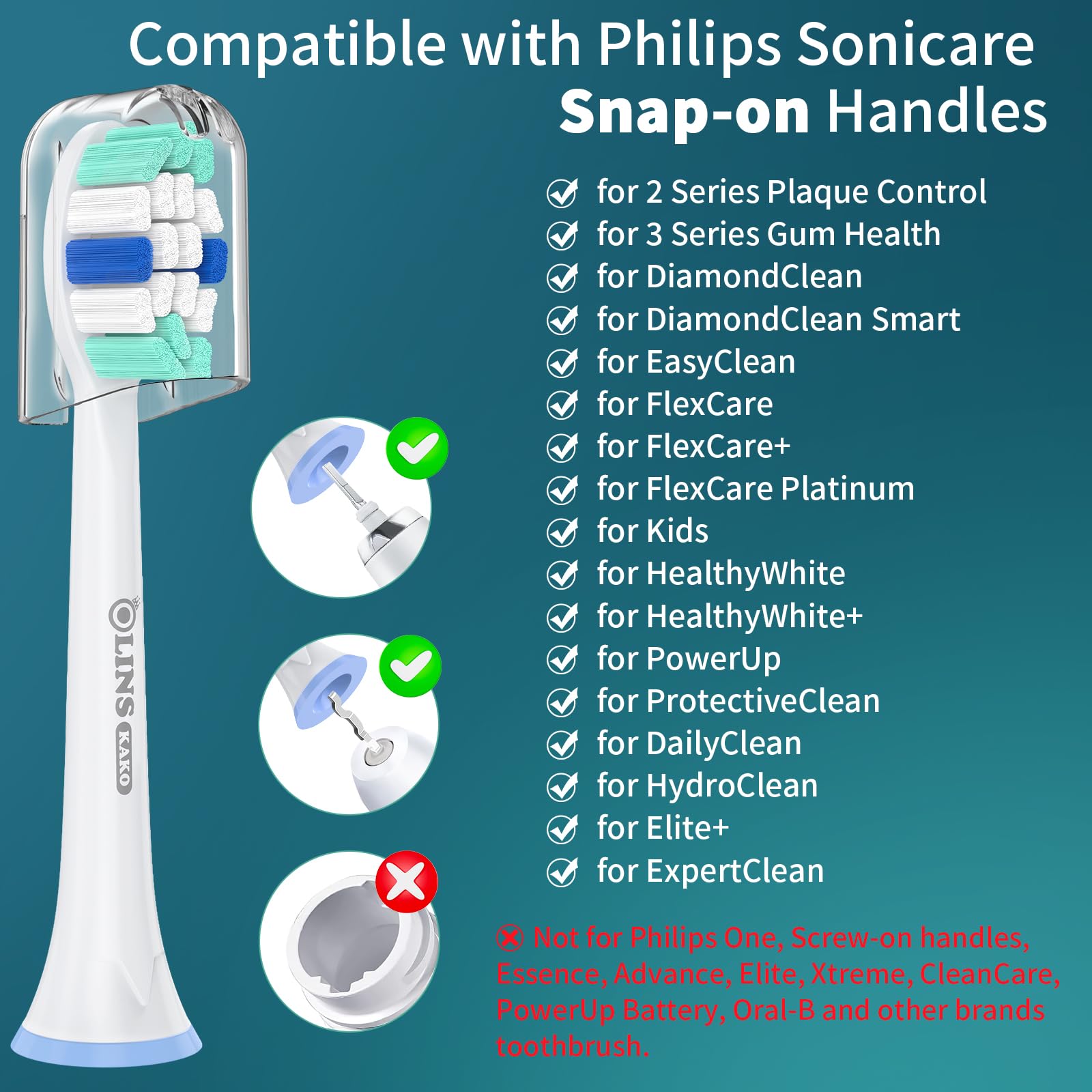 Close-up of Philips Sonicare replacement head with DuPont filaments