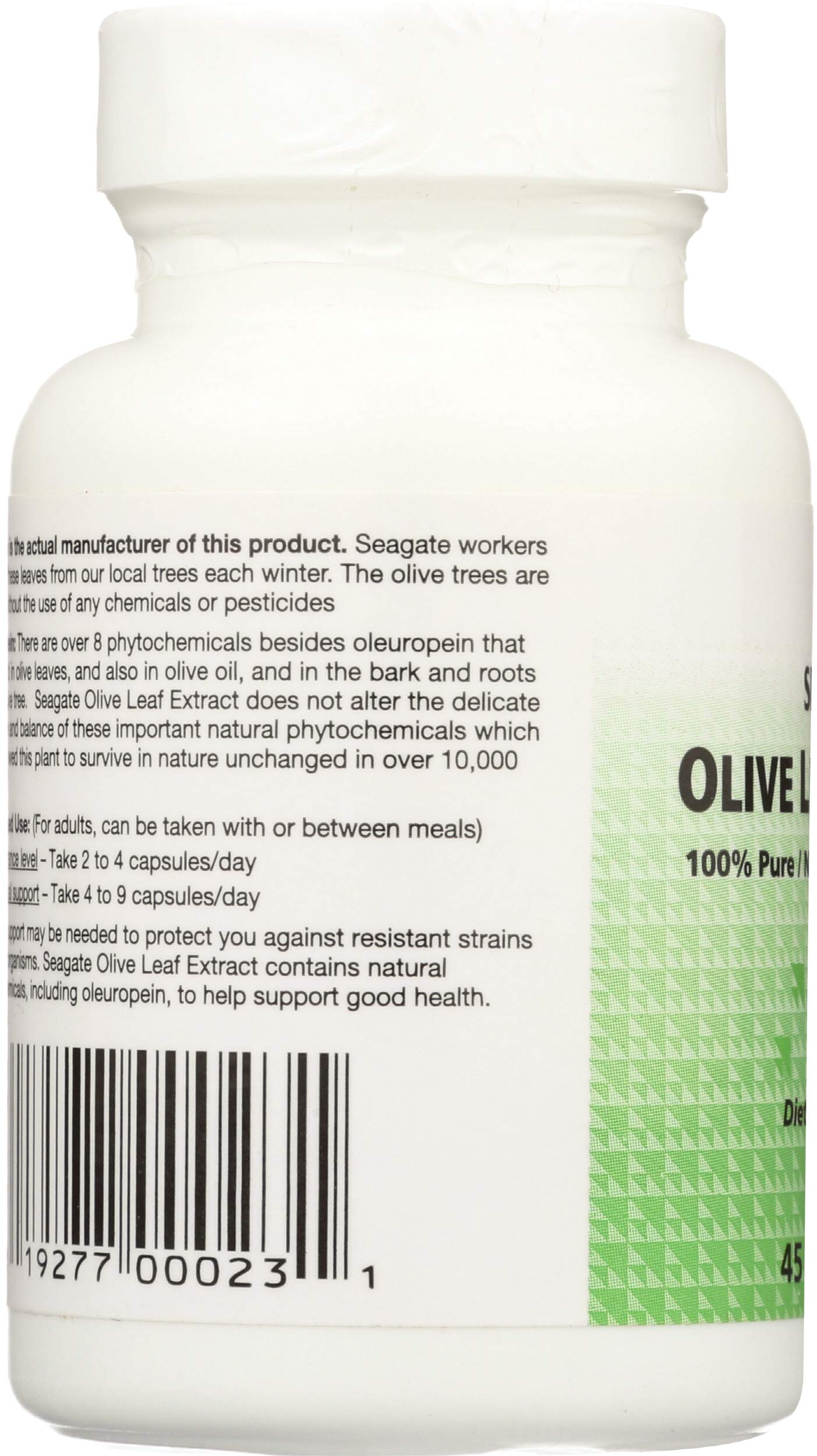 Label showing Oleuropein and phytochemicals