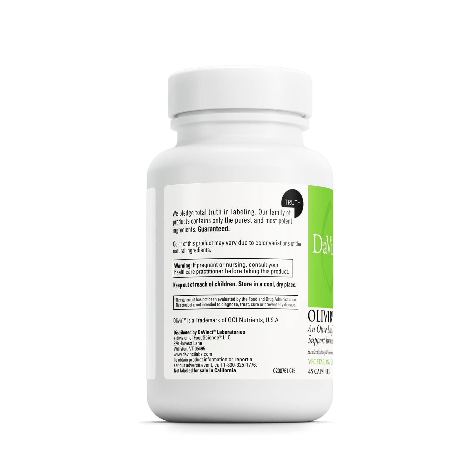 Olive leaf extract capsules in a blister pack