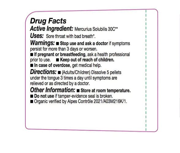 Bottle of Ollois Mercurius Solubilis 30c with 80 pellets