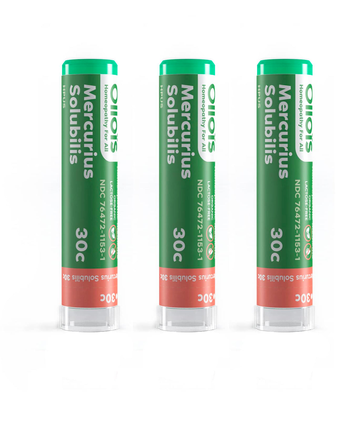 OLLOIS Mercurius Solubilis 30c organic pack of 3 with 80 pellets
