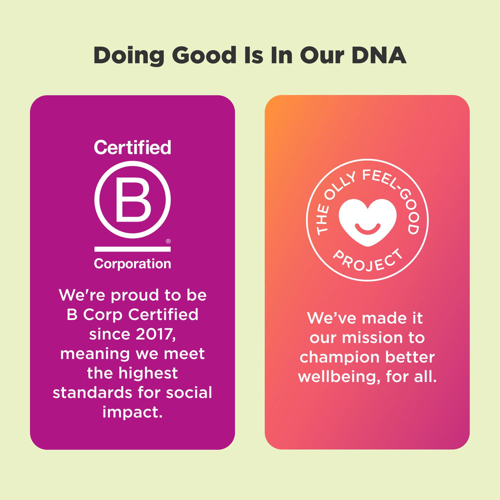 Infographic of OLLY Chill adaptogen ingredients