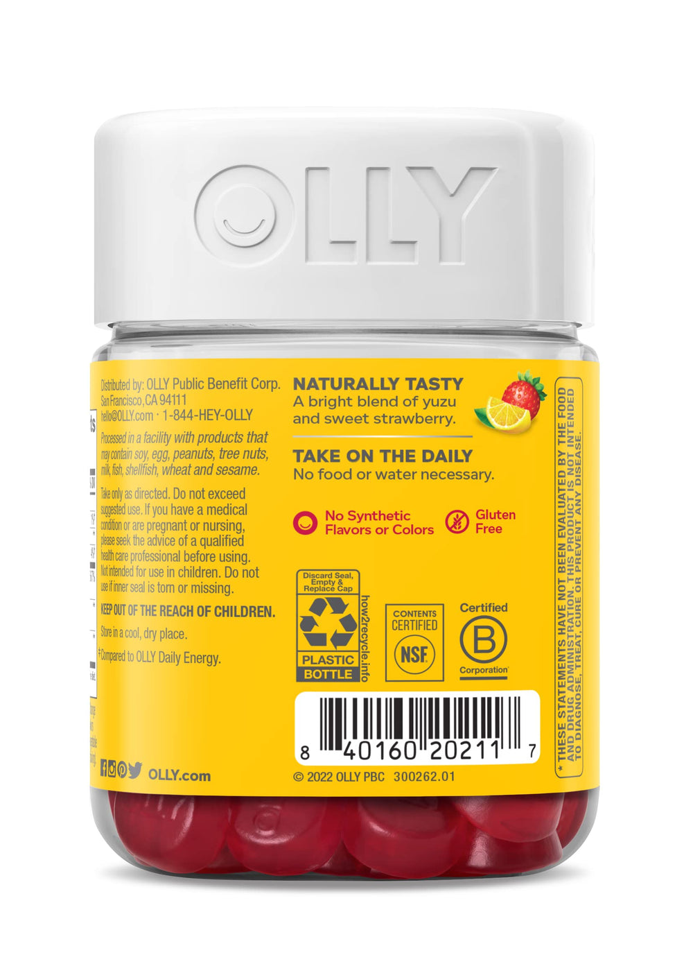 Gluten-free and no artificial flavors claim on label