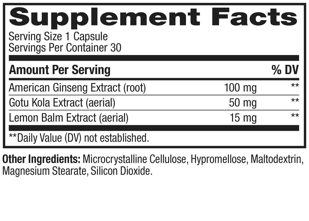 1-month supply of vegetarian capsules for Focus