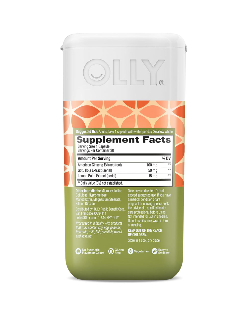 Gluten-free vegetarian focus supplement packaging