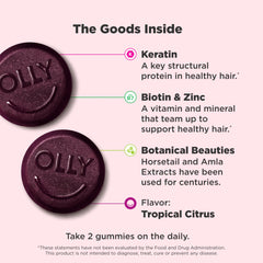 Close-up of Heavenly Hair Gummies tropical citrus flavor