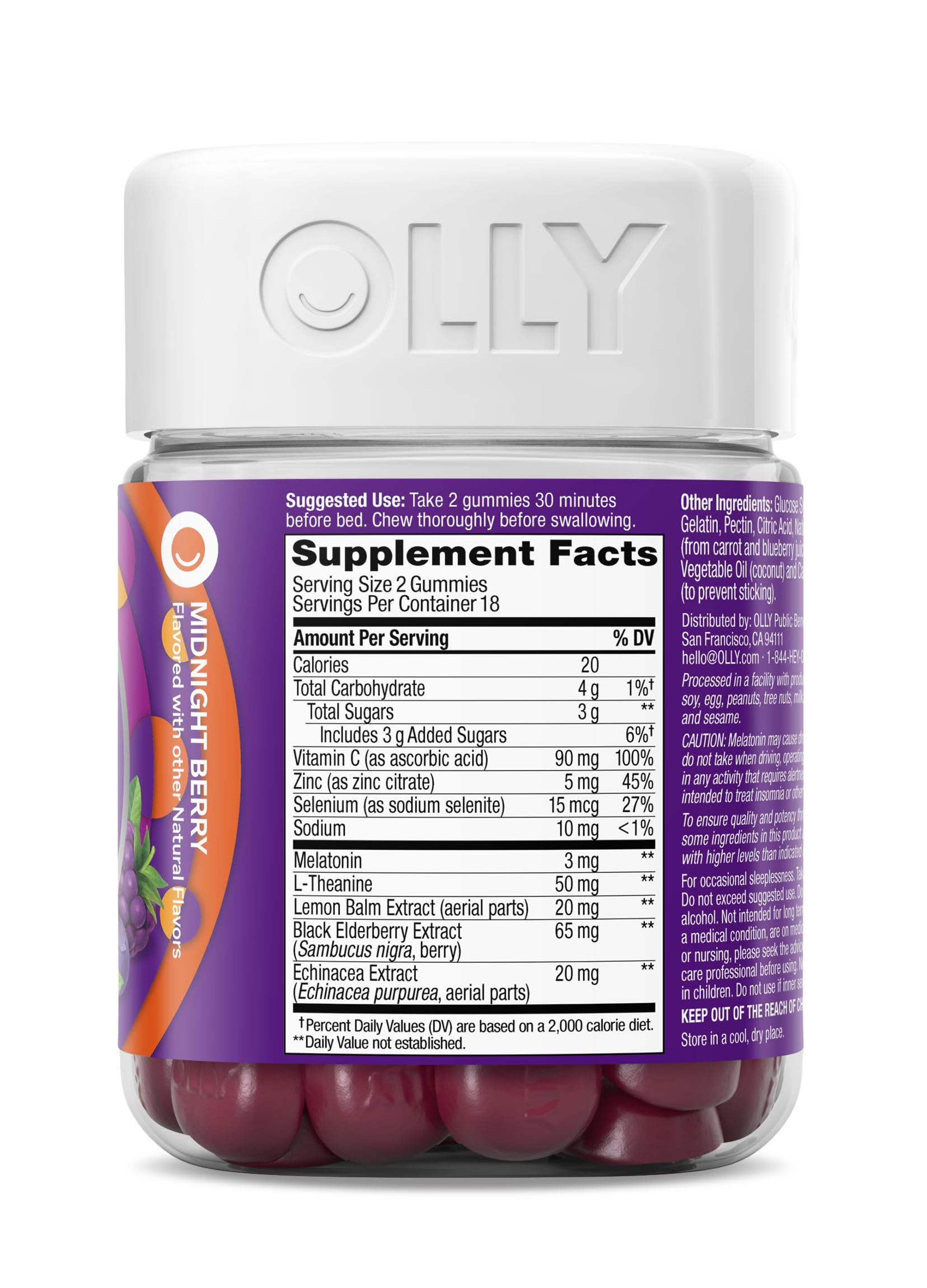 Gummies with a glass of water at bedtime