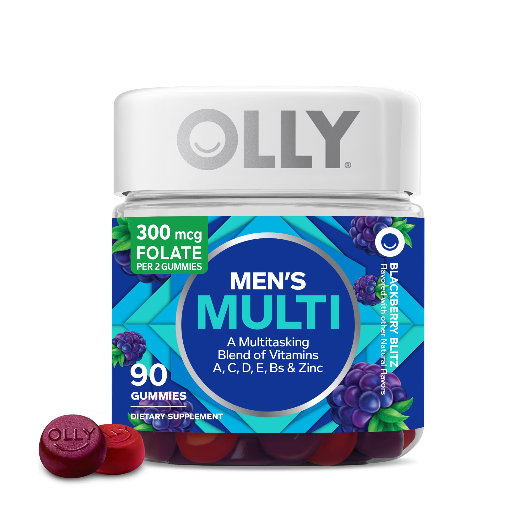 Bottle of OLLY Men's Multivitamin Gummy Blackberry Blitz flavor