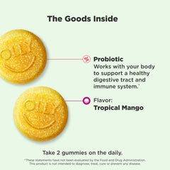 OLLY Probiotic Gummy Mango bottle side view