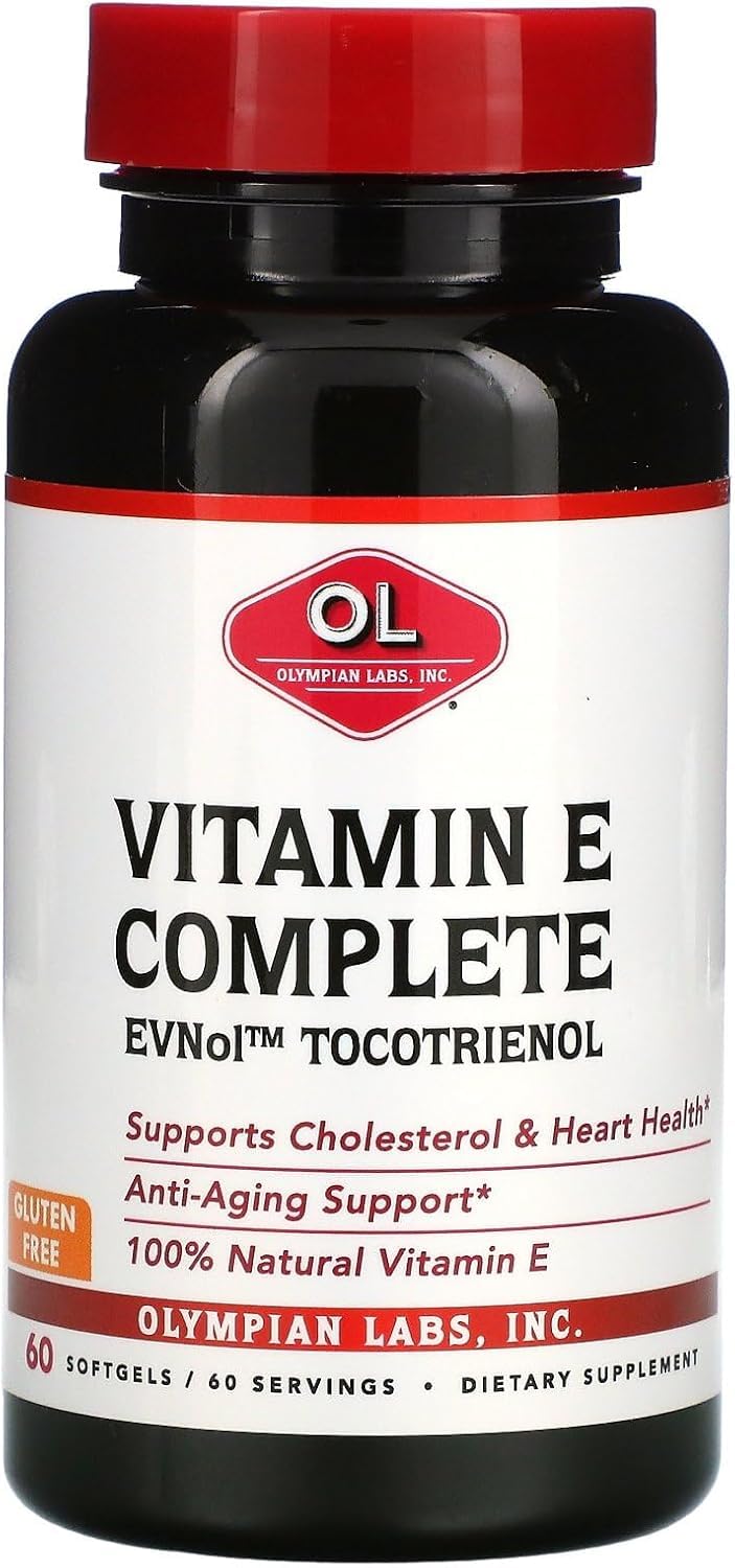 Bottle with Olympian Labs Vitamin E Complete Tocomin 200IU label