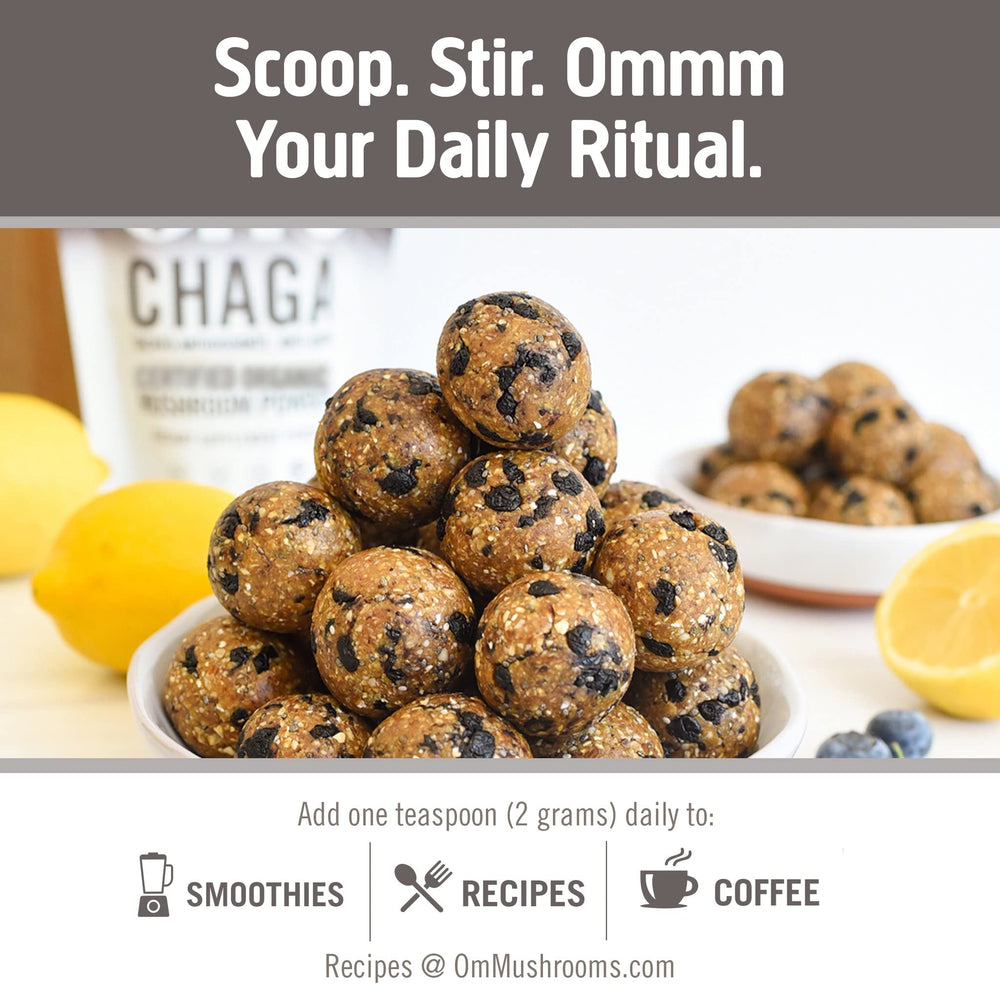 Chaga powder blended into a smoothie