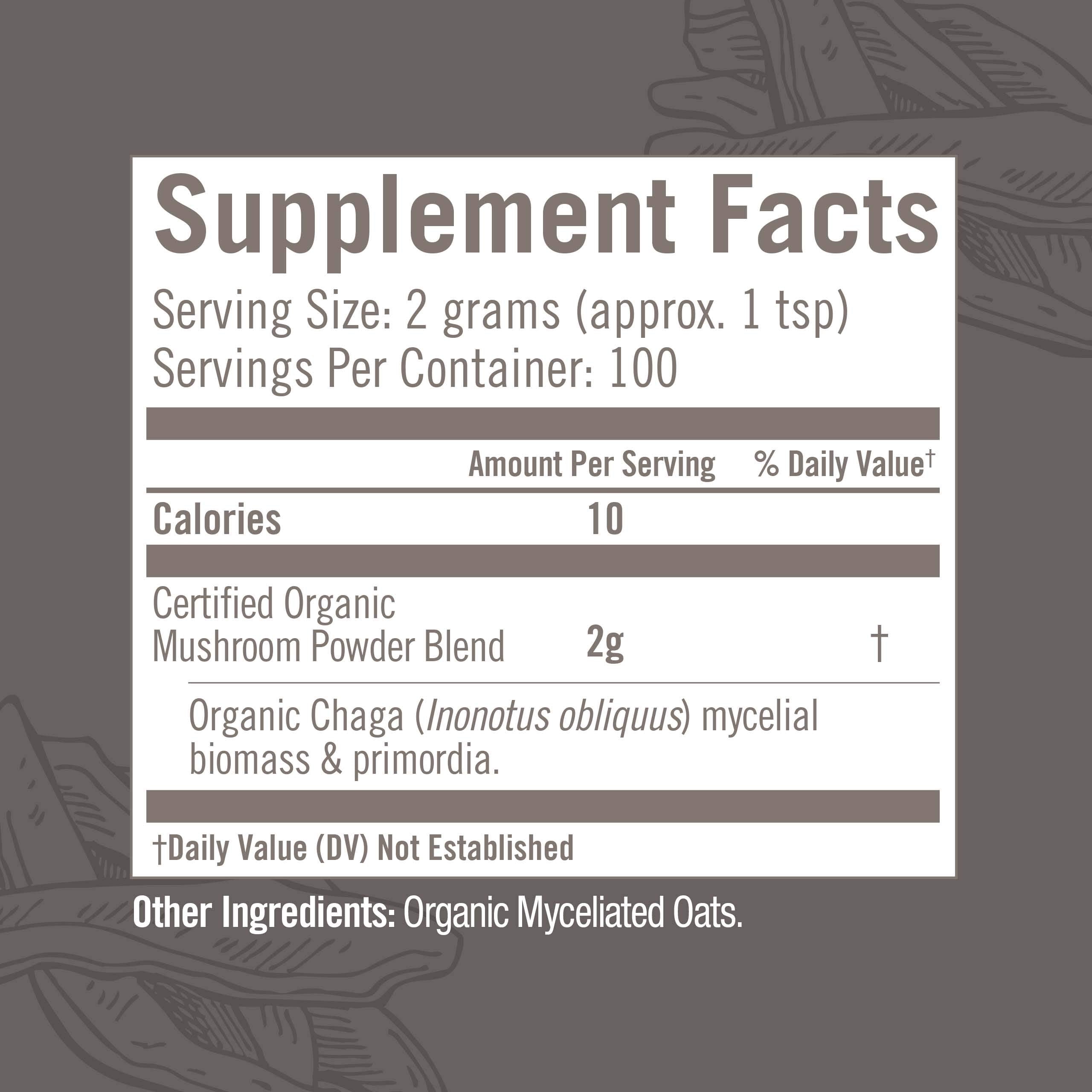 Label highlighting organic, non-GMO, gluten-free, vegan attributes
