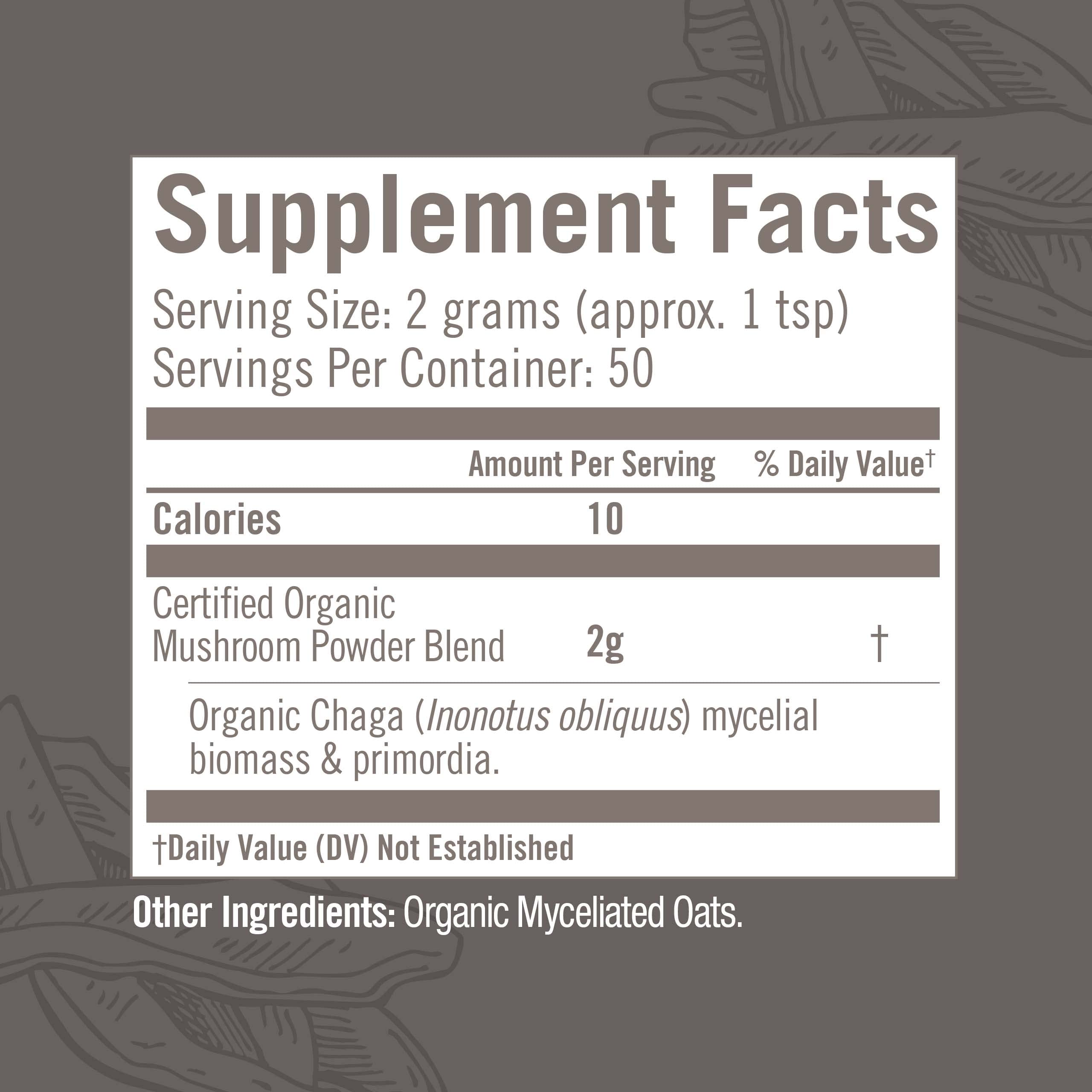 Om Mushroom Chaga powder added to coffee or smoothie