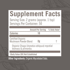 Om Mushroom Chaga powder added to coffee or smoothie