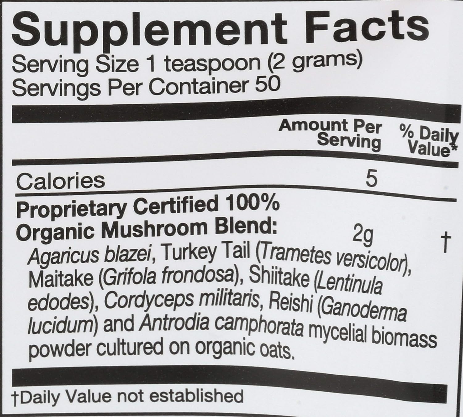 Close-up of seven-mushroom blend in Om Immune Superfood Powder