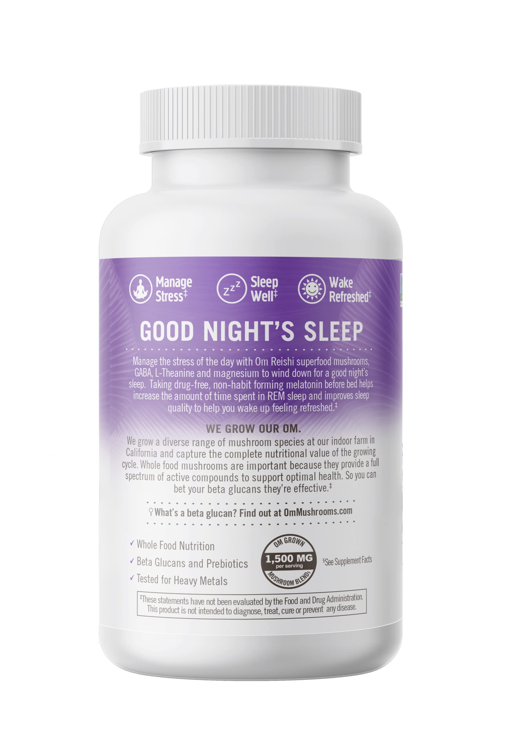 Lineup of OM Mushroom products including sleep capsules