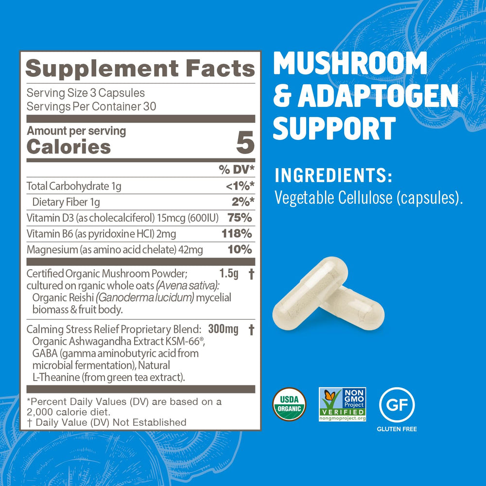 GABA, L-Theanine, Magnesium and vitamins D3 & B6 in the formula