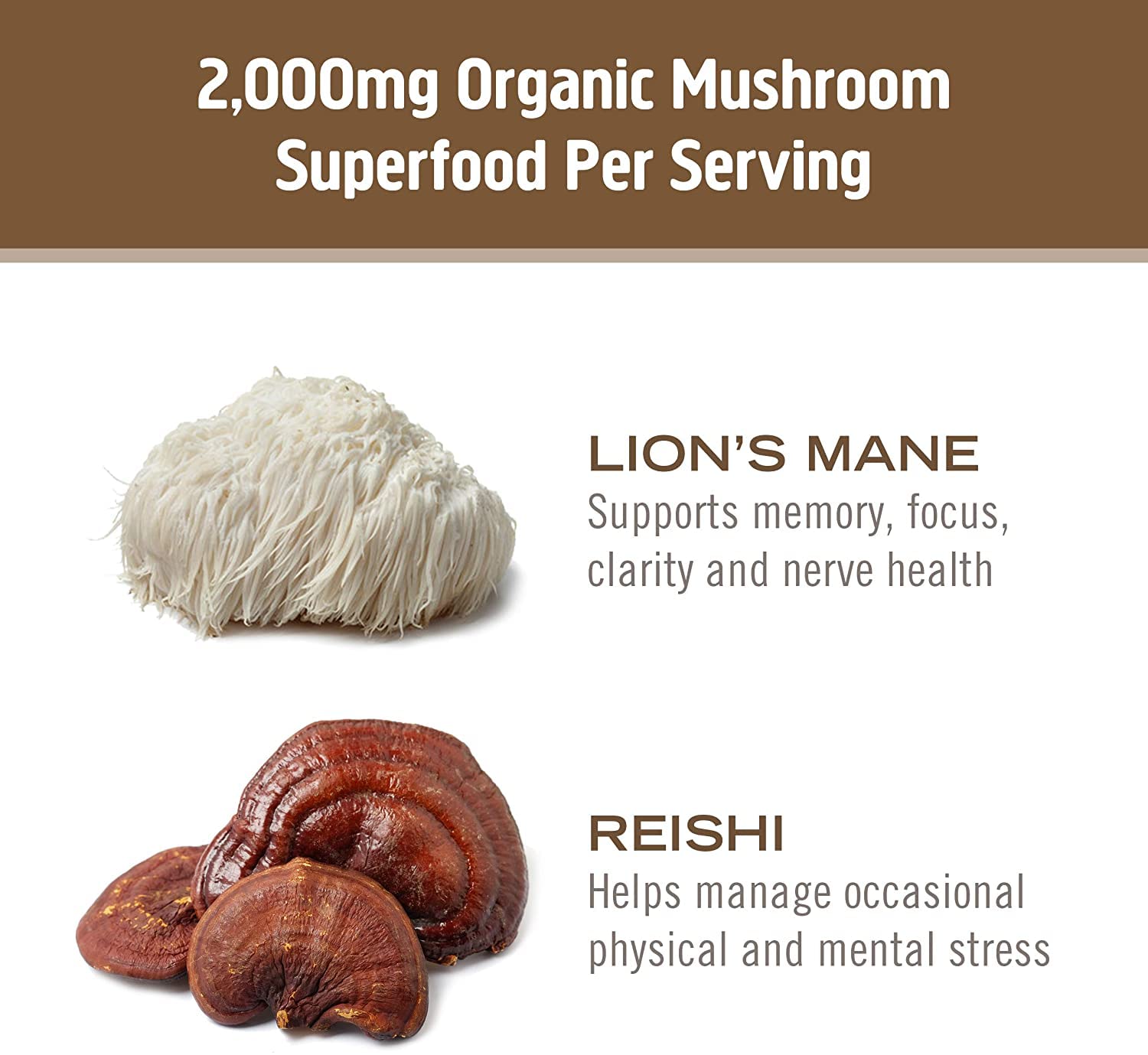 Label emphasizing organic mycelial biomass and full spectrum