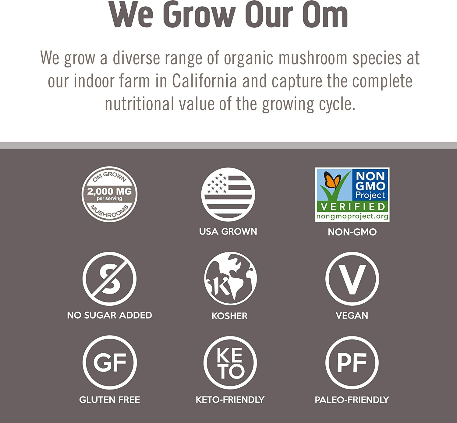 Organic mycelial biomass cultivation image on package