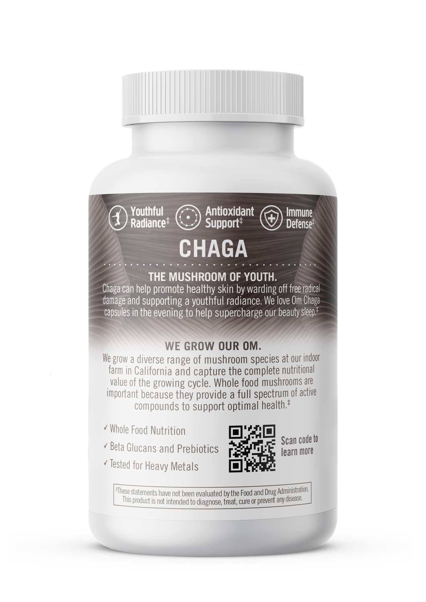 Supplement facts and dosage information on label