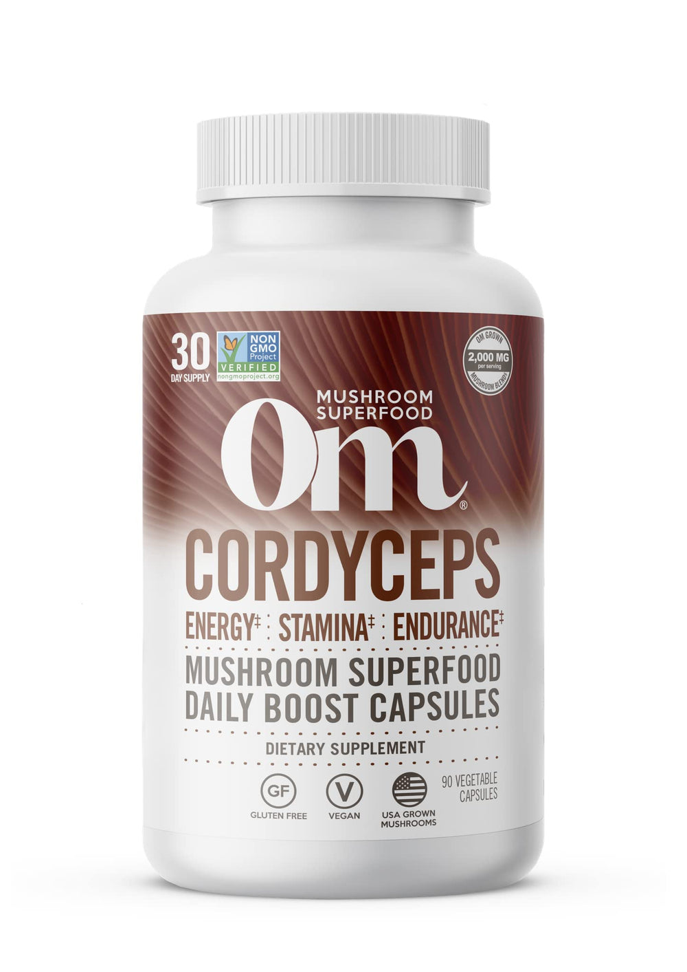 Hero shot of OM MUSHROOM SUPERFOOD Cordyceps Capsules (90 count)