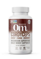 Hero shot of OM MUSHROOM SUPERFOOD Cordyceps Capsules (90 count)