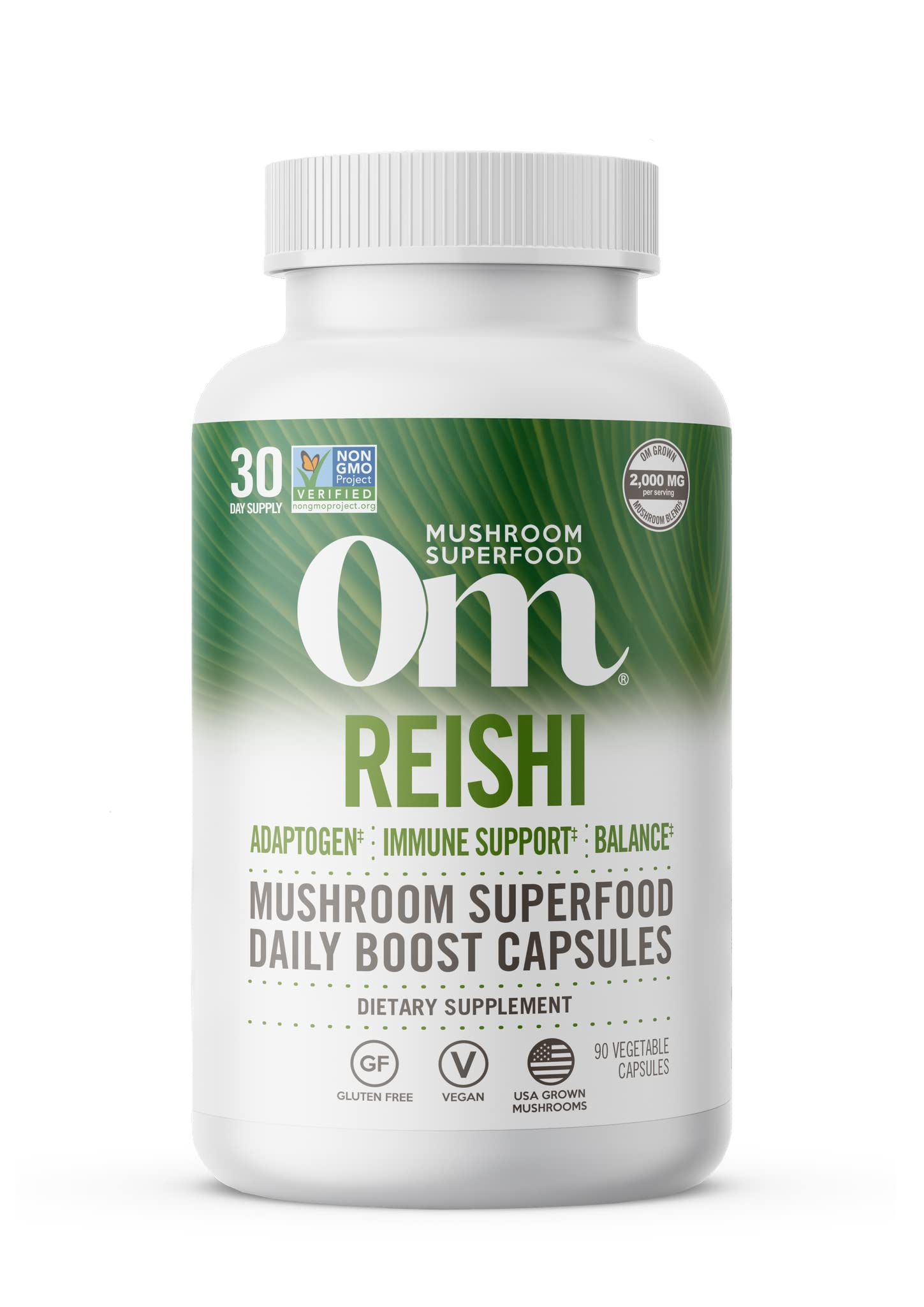 OM Mushroom Superfood Reishi Capsules bottle - 90 count