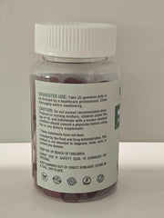 Gummies packaging label highlighting non-GMO and gelatin-free