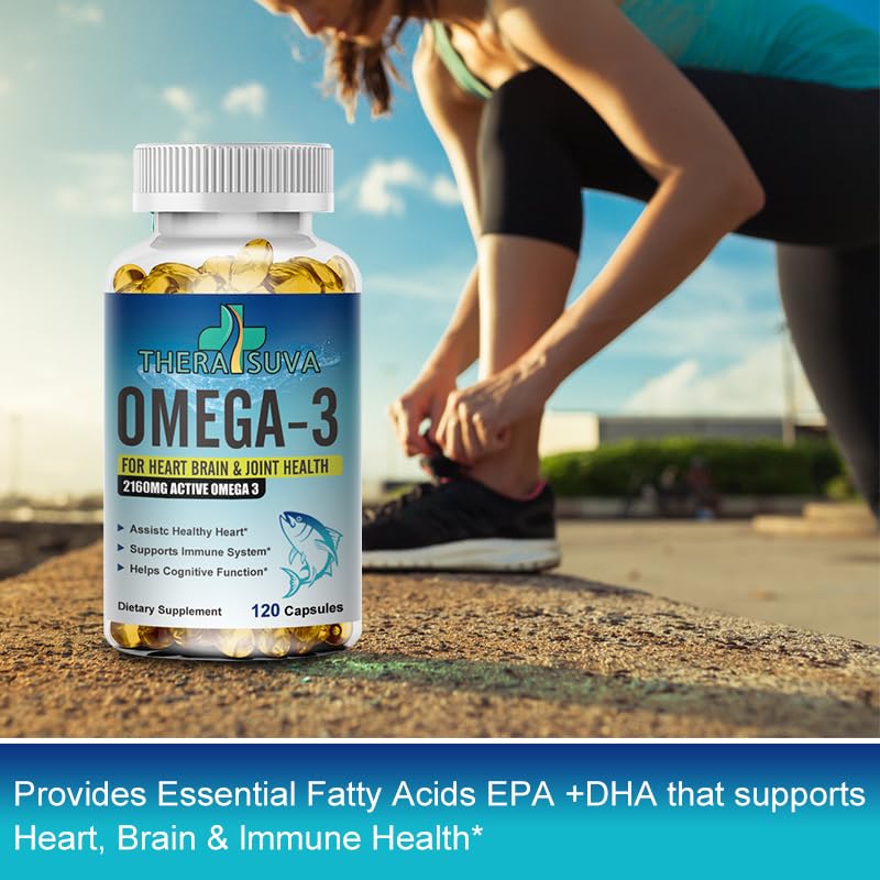 Daily serving diagram of 2160mg Omega-3 (EPA 1296mg, DHA 864mg)