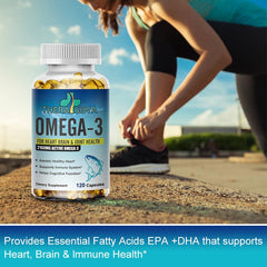 Daily serving diagram of 2160mg Omega-3 (EPA 1296mg, DHA 864mg)