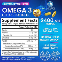 Close-up of triple-strength Omega 3 softgels