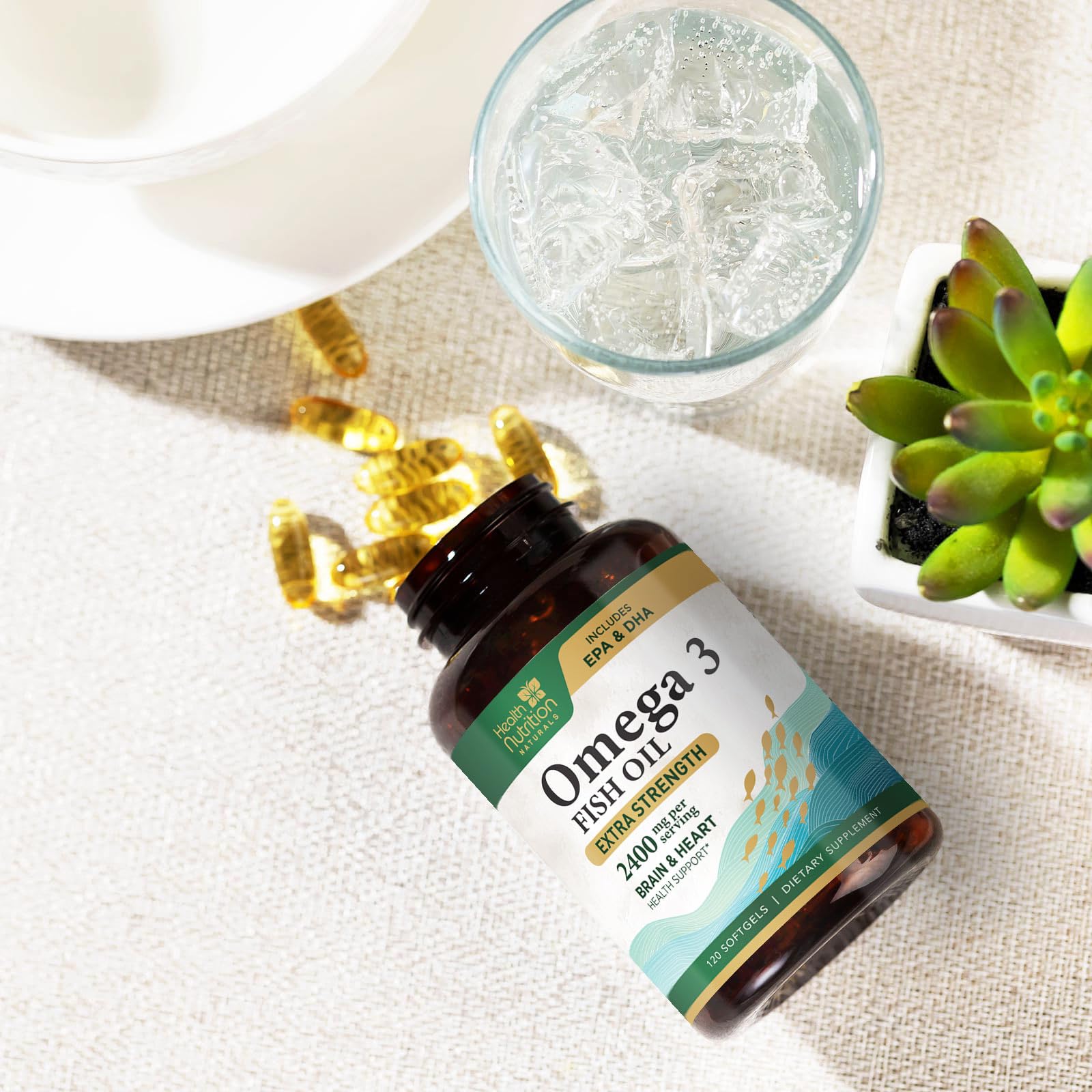 Immune support icon with Omega-3 imagery