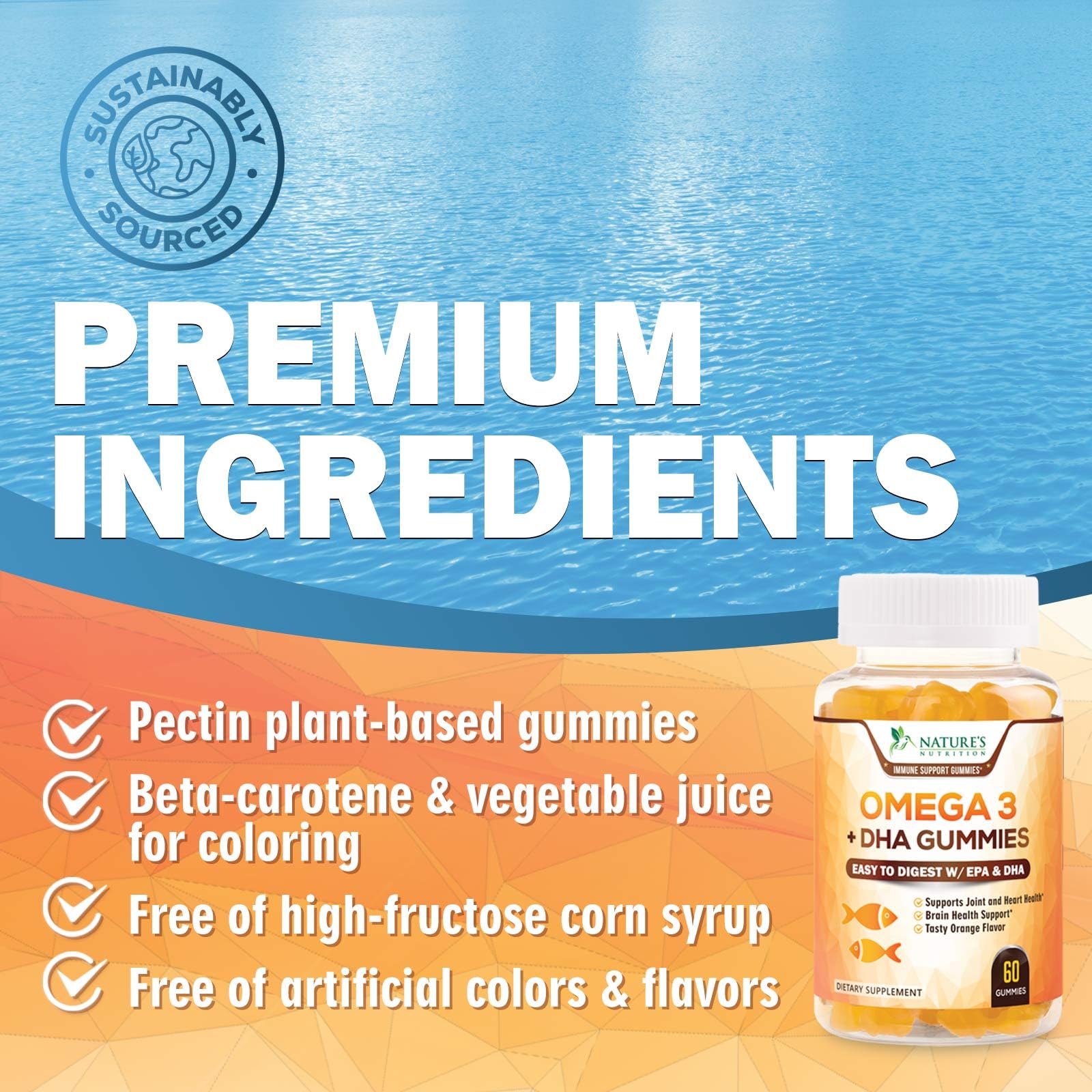 Healthy lifestyle concept with omega-3 gummies