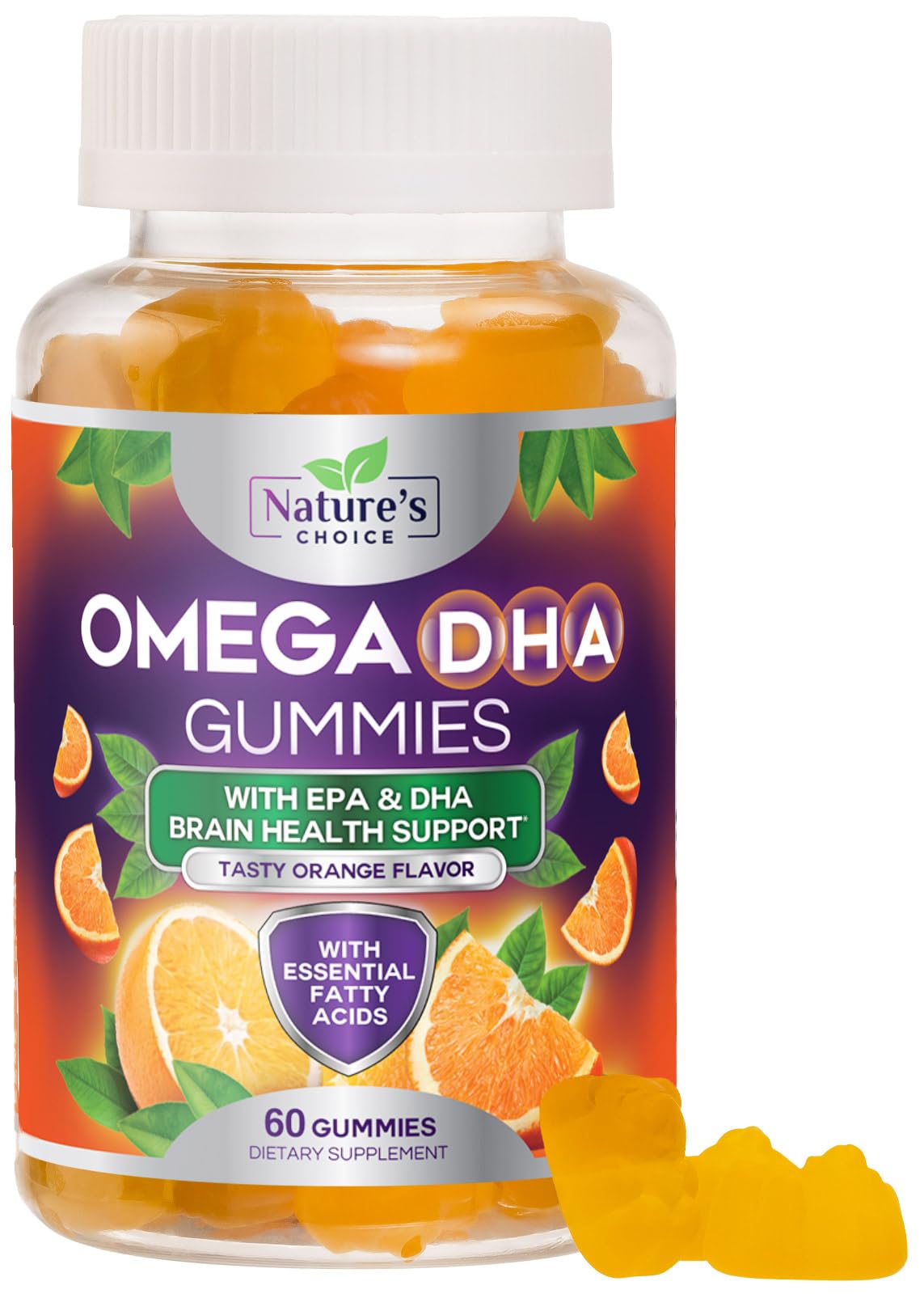 Omega 3 Fish Oil Gummies orange flavor bottle
