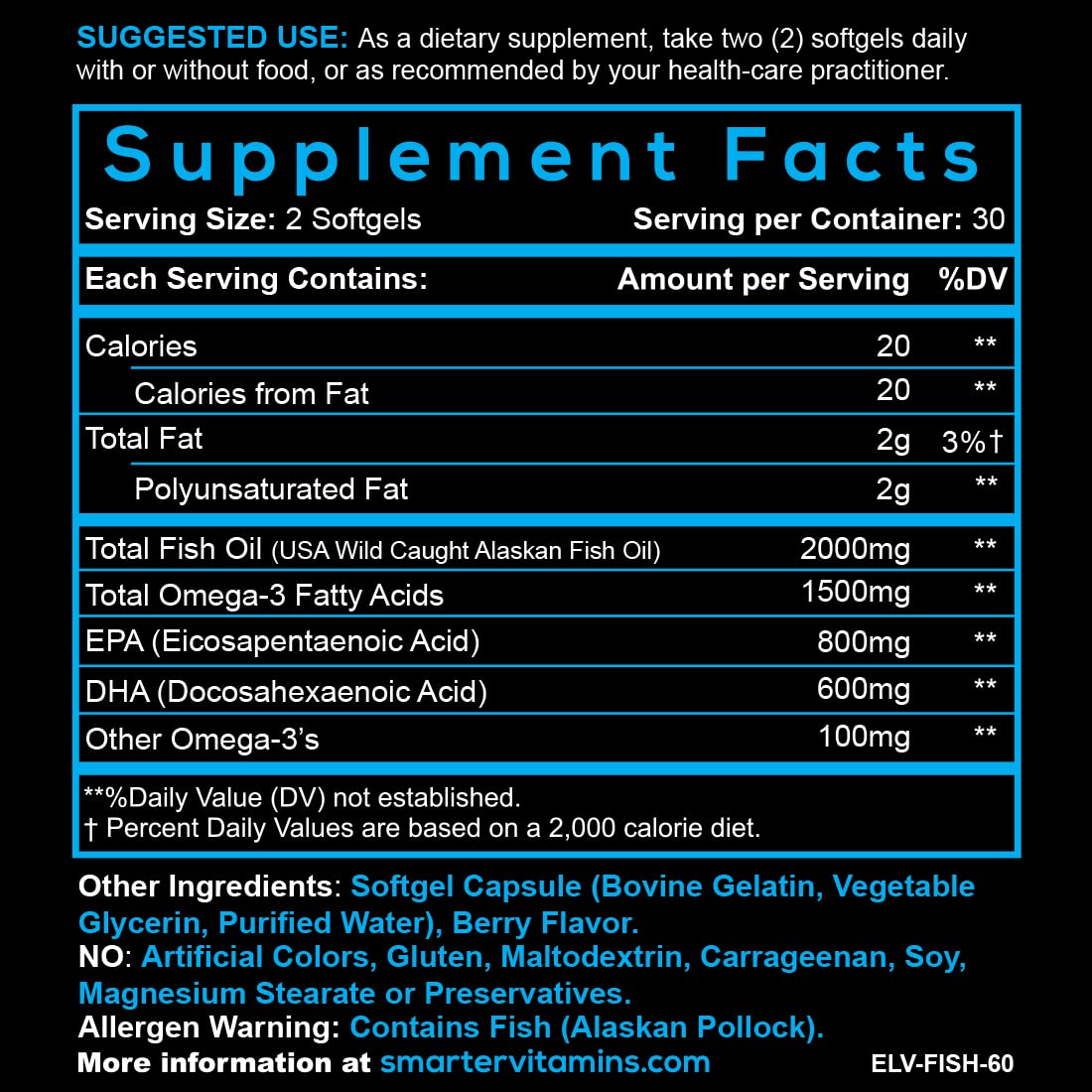 Gluten-free non-GMO omega-3 with third-party testing label