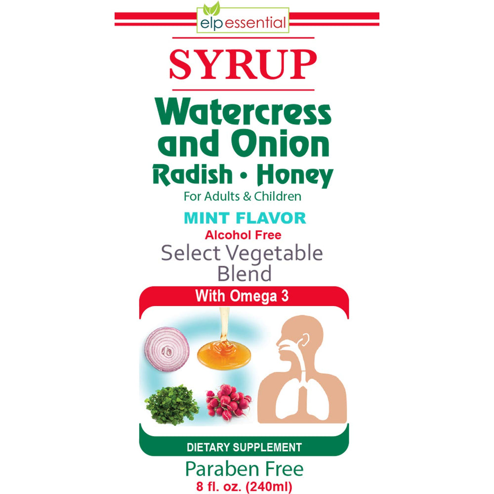 Natural ingredients list for watercress onion radish honey syrup – 8 oz