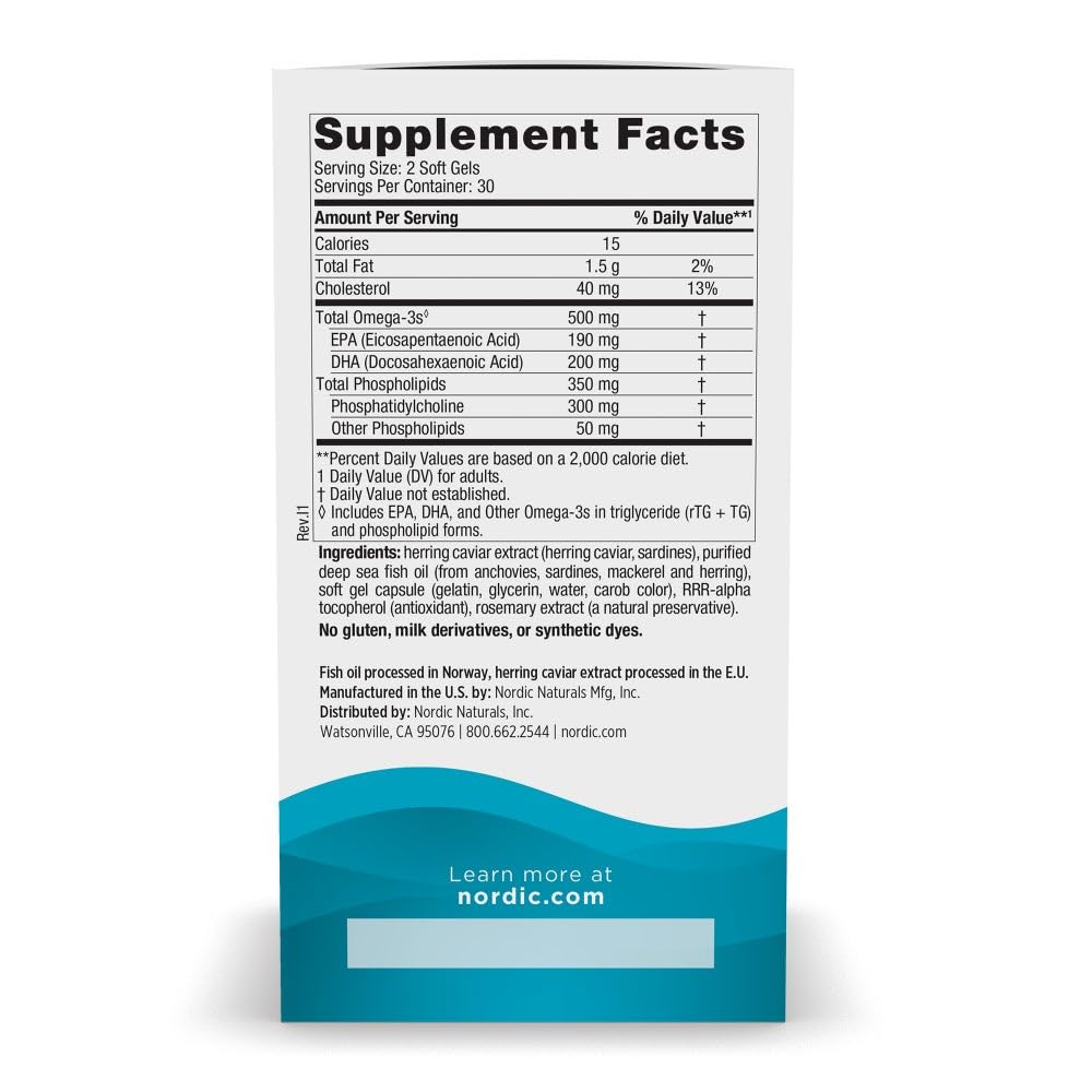 Per serving omega-3 520 mg with 350 mg phospholipids
