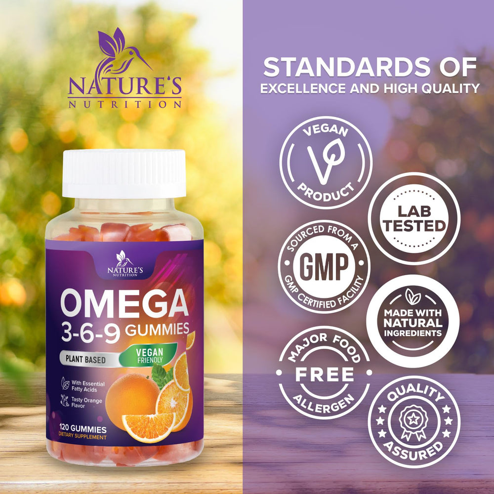 Non GMO omega 3 6 9 gummies label