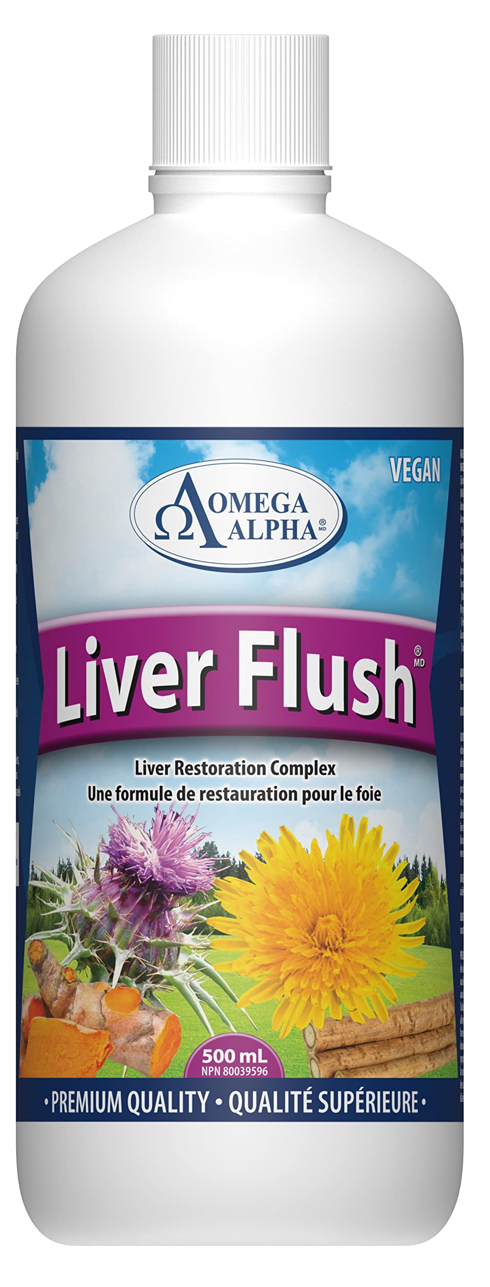 Omega Alpha Liver Flush 500ml bottle - front view